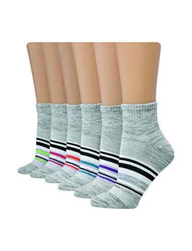 Hanes womens Hanes Women's 6-pair Lightweight Breathable Ventilation Ankle fashion liner socks, Grey Assorted, 8 12 US
