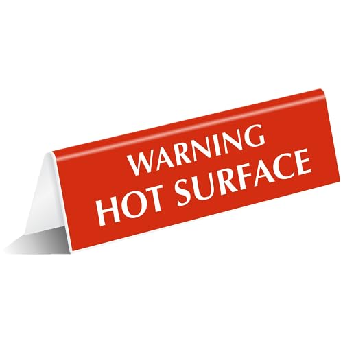 SmartSign Warning Hot Surface Sign, 2' x 6' Acrylic V-shaped Table Top Sign for Dining Rooms, Buffet Counters, Hotels, Airbnb, VRBO, Resorts, Events, Engraved Double-Side Printed Sign