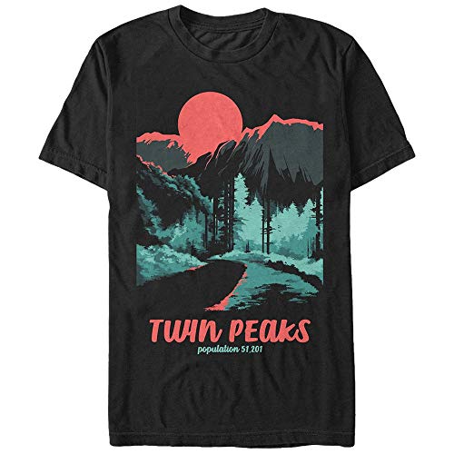 Fifth Sun Men's Twin Peaks Parks Poster T-Shirt, Black, XX-Large