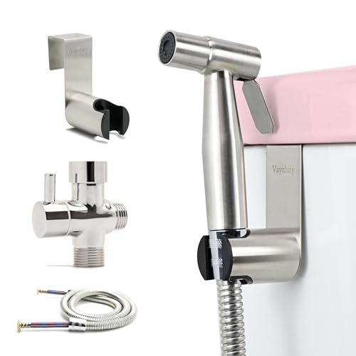Vayzluiy Handheld Bidet Sprayer for Toilet - Bidets for Existing Toilets Adjustable Water Pressure with Bidet Hose for Feminine Wash, Stainless Steel Muslim Shower Jet Spray for Toilet
