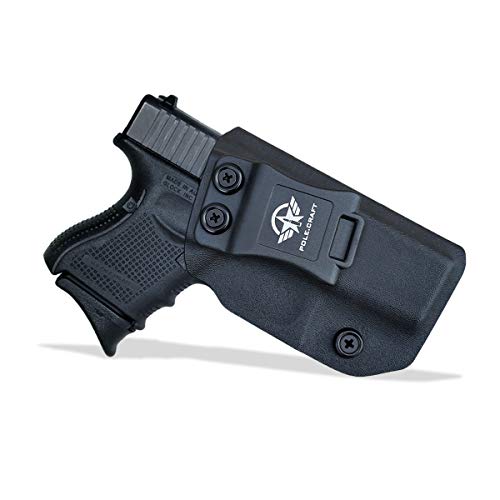 POLE.CRAFT Kydex IWB Holster for Glock 26 / Glock 27 / Glock 33 Pistol Case, Inside Waistband Concealed Carry Holster for G26 G27 G33 Guns Accessories (Black, Right Hand Draw)