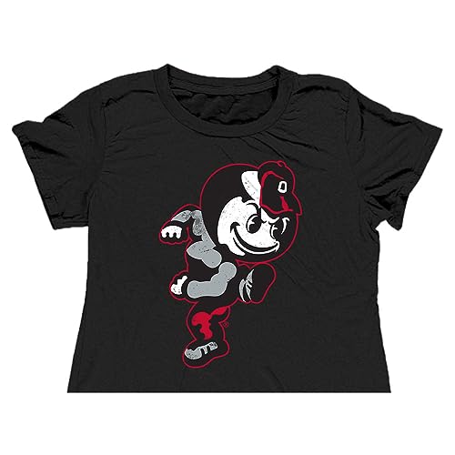 Suburban Riot The Ohio State University Official Brutus Dylan Women's Short Sleeve Crop Top, Black (2X-Large)