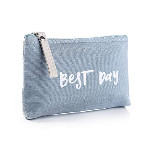 Women Best Day Letters Zipper Cosmetic Bag Coin Purse Wallet Handbag (B)