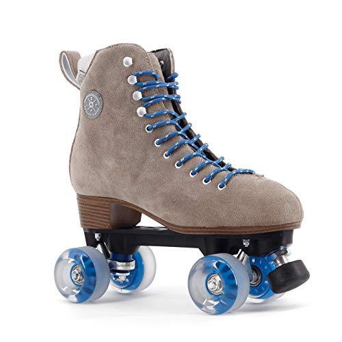 BTFL Pro Roller Skates Women, Kids & Men -Suede Boot- Indoor, Outside, Rink, & Rhythmic Roller Skating. Black, Blue, Gray, Green, Pink, White (Tony Pro, US Women´s: 07 / US Men´s: 5,5)