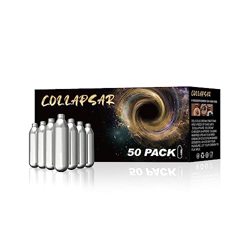 Whipped Cream Chargers N2O Nitrous Oxide 8-Gram Cartridge for Whipper Whipped Cream Dispenser (Packs of 50)