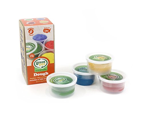 Green Toys Dough, Assorted 4-Pack - Multi-Color Creative Arts & Crafts Activity Kids Toy Set. No BPA, phthalates, PVC. Organic Dough, Made in The USA.