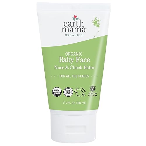 Earth Mama Organic Baby Face Nose & Cheek Balm | Moisturizer with Calendula Oil for Dry Skin Care, Natural Petroleum Jelly Alternative (2-Fluid Ounce)