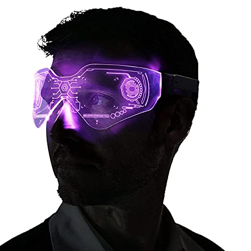 SAFEBAO Led Visor Glasses for Adult with 7 Colors and 4 Modes Rechargeable Light Up Glasses perfect for Festivals,Party,Gift,Dance,Show