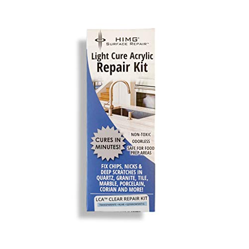 Clear - Quartz Countertop Repair Kit - Granite Repair Kit - Chip Repair Kit for Quartz, Granite, Marble, Corian, Porcelain, Acrylic, Edge Chips, Cracks - Quartz Chip Repair Kit - HIMG Surface Repair