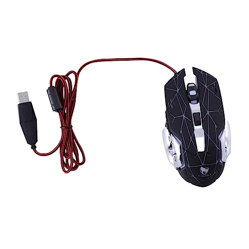 balacoo Gaming Mouse Computer Accessories Optical Computer Game Mice Fast Scrolling Wired Computer Corded Mouse for Laptop LED Game Mouse Metal Brushed Bottom Plate V6 USB