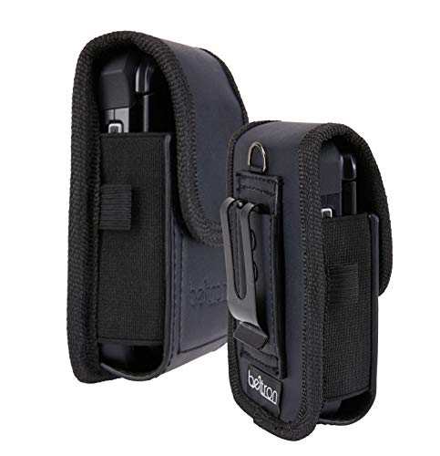 BELTRON Vertical Leather Pouch for DuraXE Epic E4830, DuraXV Extreme E4810, DuraXE E4710, DuraXV LTE E4610, Sonim XP3, XP3plus Features: Heavy Duty Belt Loop, Metal Belt Clip & Dual Magnet Closure