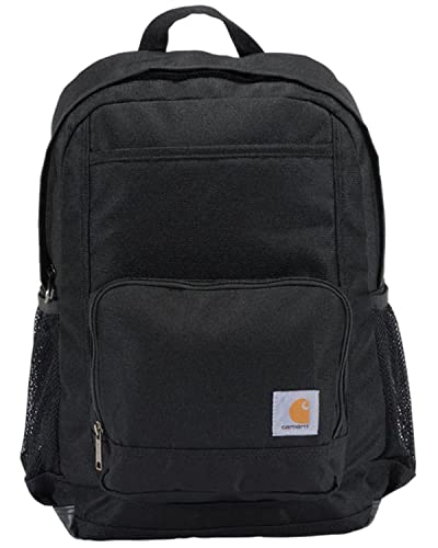 Carhartt 23L Single-Compartment Backpack, Durable Pack with Laptop Sleeve and Duravax Abrasion Resistant Base, Black, One Size