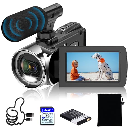 Weochi Video Camera Camcorder Ultra HD 2.7K 42MP Digital Cameras Recorder for YouTube TikTok 3 Inch 270 Degree Rotation Screen 18X Zoom Vlogging Camcorders for Kids,Teens,Students,Beginners,Elders