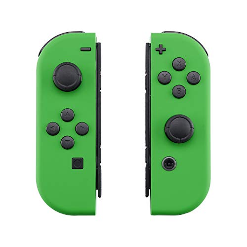 eXtremeRate DIY Replacement Shell Buttons for Nintendo Switch & Switch OLED, Green Soft Touch Custom Housing Case with Full Set Button for Joycon Handheld Controller - Console Shell NOT Included