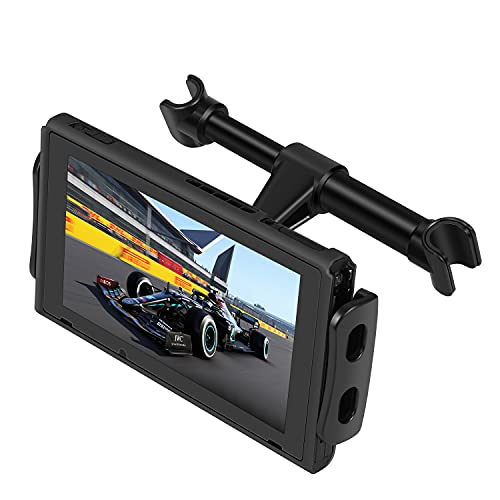 TNP Car Headrest Mount Holder for Nintendo Switch, iPhone, iPad Pro/Air/Mini, Other 4.7-12.9' Tablet Smartphone, Back Seat Head Rest Passenger Cradle Stand 360 Degree Rotation