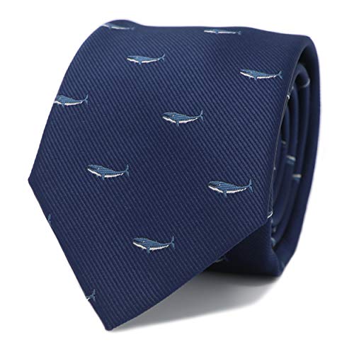 MENDEPOT Animal Pattern Necktie With Gift Box Sea Animal Pattern Tie Father's Day Birthday Gift Tie (Whale)