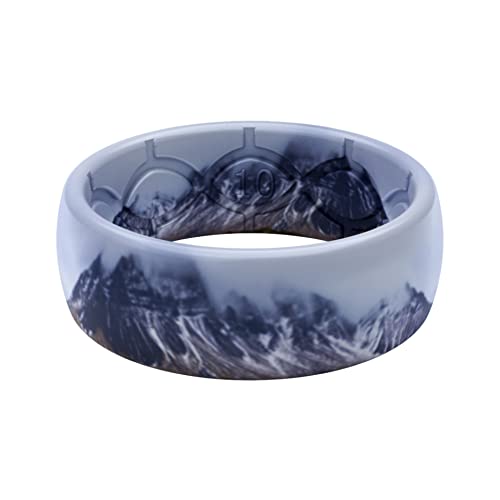 Groove Life Nomad Summit Silicone Ring Breathable Rubber Wedding Rings for Men, Lifetime Coverage, Unique Design, Comfort Fit Ring - Size 10