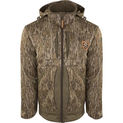 Drake Waterfowl Stand Hunter's Silencer Jacket with Agion Active XL Mossy Oak Bottomland Large