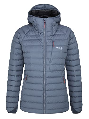 RAB Women's Infinity Microlight Down Gore-Tex Infinium Jacket for Hiking, Climbing, Skiing, & Casual - Bering Sea - Large