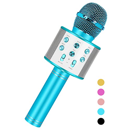 Karaoke Microphone Machine For Kids Adults,Portable Bluetooth Microphone For Singing,Professional Voice Changer Blue Microphone Wireless,Birthday Gifts For 3 4 5 6 7 8 + Year Old Boys Girls Toys