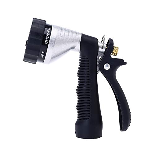 GREEN MOUNT Water Hose Nozzle Spray Nozzle, Metal Garden Hose Nozzle with Adjustable Spray Patterns, Perfect for Watering Plants, Washing Cars and Showering Pets