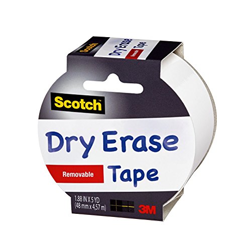 Scotch Dry Erase Tape, 1.88' x 5 Yards, 1 Roll, White (1905R-DE-WHT)