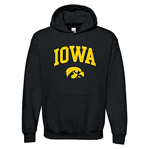 UGP Campus Apparel AH03 - Iowa Hawkeyes Arch Logo HOODIE - X-Large - Black