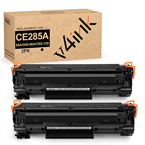 v4ink 2PK Compatible 85A Toner Cartridge Replacement for HP 85A CE285A 36A CB436A 35A CB435A Canon 125 Toner for HP Pro P1102 P1102W P1109w P1505 P1505n MFP M1212nf M1217nfw M1522n M1522nf Printer