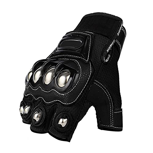 Steel Outdoor Knuckle Motorcycle Motorbike Powersports Safety Gloves (Medium, Touch Screen)