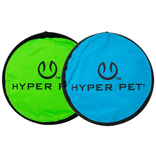 Hyper Pet Flippy Flopper 9' Flying Disc Soft Dog Toy, Floats in Water & Safe on Teeth, for All Breeds, Pack of 2 (Colors May Vary)