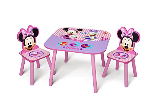 Delta Children (2 Included), Disney Minnie Mouse Kids Chair Table, 3-Piece Set, Multicolor