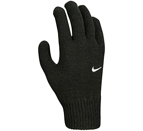 Nike Men's Swoosh Knit 2.0 Gloves, Black/White, S-M