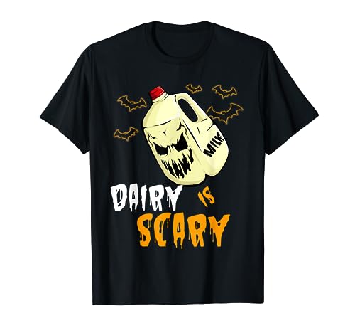 Funny Vegan Halloween Dairy Is Scary Veganism Gift T-Shirt