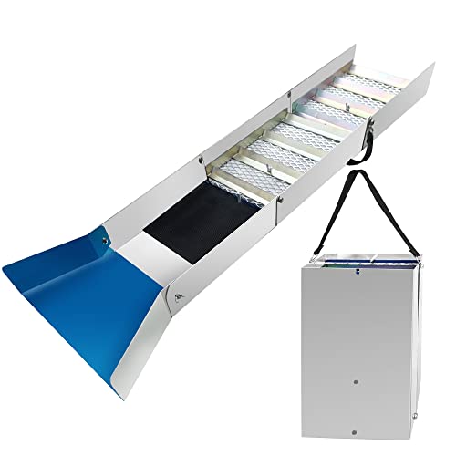 Zhitaoxun Folding Aluminum Alloy Sluice Box,Outdoor 50.3' Gold Sluice Box,Portable Gold Prospecting Equipment,Lightweight Sluice Boxes for Gold,Gold Classifiers,Silver