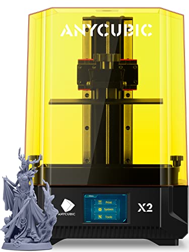 ANYCUBIC 4K + Resin 3D Printer, Photon Mono X2 3D Printer with 9.1 in Mono LCD Screen, Quality LighTubro Light Source, High Precision & Stability, Large Printing Size 197 x 123 x 200 mm