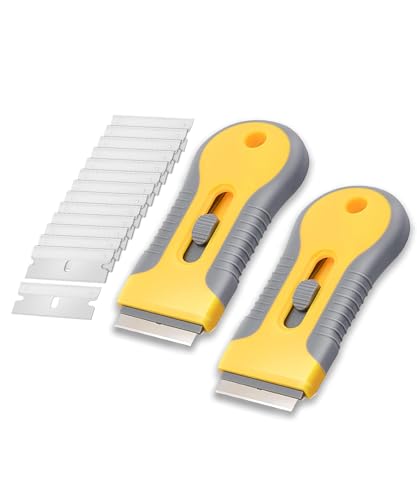 Bates- Razor Blade Scraper, 2 Pack, Razor Scraper Set with 30 Extra Blades, Razor Scraper, Window Scraper, Scraper Tool, Glass Scraper, Scraper Blades, Blade Scraper, Razor Blade Retractable.