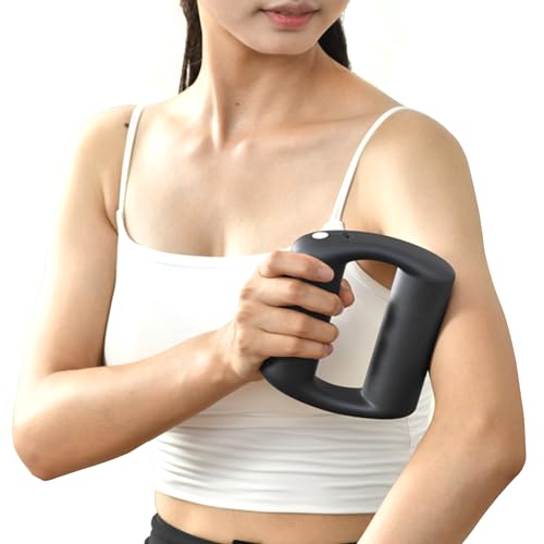Fullfit Muscle Blaster Cordless Percussion Massage Gun, Handheld Stimulation, Vibration and Deep Tissue Muscle Massager, Ultra Quiet with Body Strap (Black)