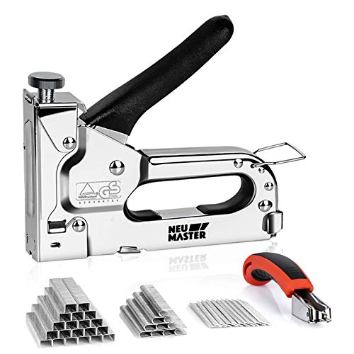 NEU MASTER 3 in 1 Staple Gun, Manual, Heavy Duty with Stapler Remover and 2000Pcs Staples for Upholstery, Fixing Material, Decoration, Carpentry, Furniture