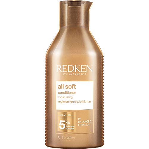 Redken All Soft Conditioner | For Dry / Brittle Hair | Moisturizes & Provides Intense Softness | With Argan Oil | 10.1 Fl Oz
