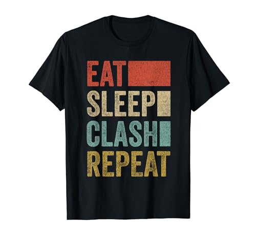Eat Sleep Clash Repeat Vintage Gaming Clan Retro Clash T-Shirt