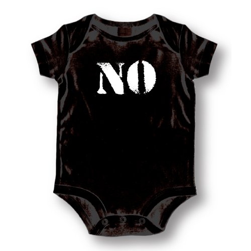 Attitude Rompers 'No' Baby Romper Onesie; Black; 9-12 Months-Black