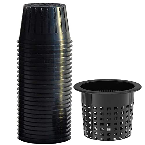Tectsia 6 Inch Net Cups (12 Pack), Net Pots for Hydroponics, Orchids Mesh Baskets Pots Heavy Duty Hydroponics Supplies with Wide Lip