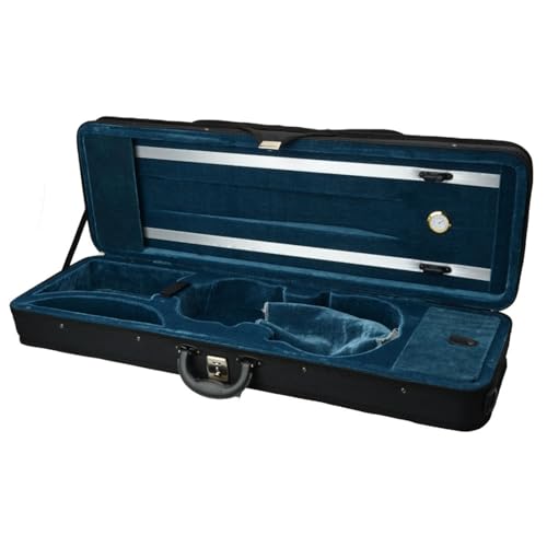 MOSLOM Nylon Black Square 4/4 Violin Case Full size professional rectangular violin hard case with hygrometer and backpack strap