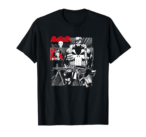 Marvel Punisher Armed And Dangerous Vintage Comic Panels V2 T-Shirt