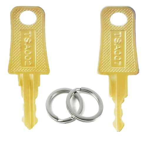 2 Keys for TSA007 TSA002 Universal Lock Key Master Suitcase Keys with 2Pcs Key Rings for Forgotten Password Combinations of Luggage Locks