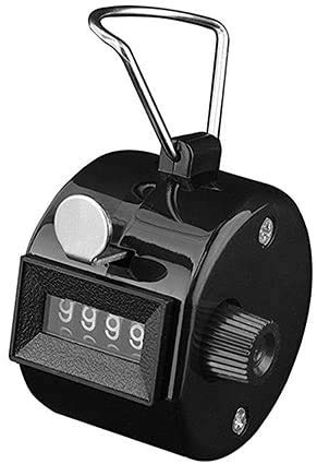White Deer Hand Tally Counter 4 Digit Number Dual Clicker Golf Handy Convenient (Black)