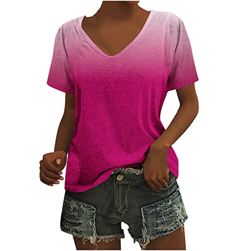 Womens Tops Dressy Casual V Neck Short SleeveWomen Blouses for Work 3/4 SleeveOversized Shirts to Wear with LeggingsGraphic Tees VintageBeach Shirt Sunshine White