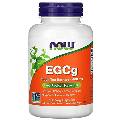 NOW Supplements, EGCg Green Tea Extract ,Dietary,400 mg, Free Radical Scavenger*, 180 Veg Capsules