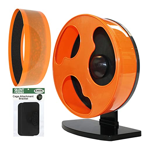 Silent Runner 12' Regular Wheel + Sandy Track + Cage Attachment - Pet Exercise Wheel Package Set - for Sugar Gliders, Female Rats, Hamsters, Mice and Other Small Pets