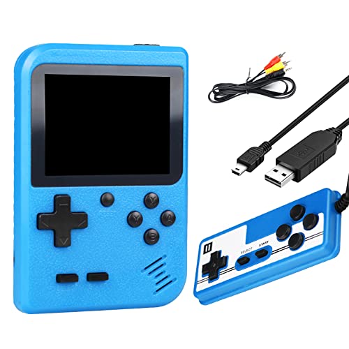 Retro Handheld Game Console, Portable Retro Video Game Console with 500 Classical Games, 3.0-Inch Screen 1020mAh Rechargeable Battery Support for Connecting TV and Two Players（Blue